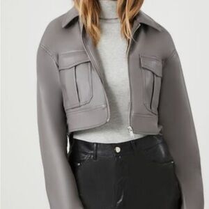 Faux Leather Cropped Jacket - F21